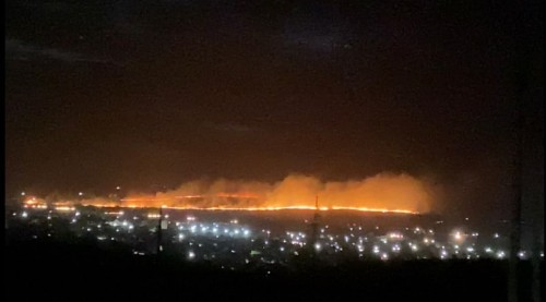 В Бузулукском районе сотрудники полиции осуществляют охрану общественного порядка на месте степного пожара