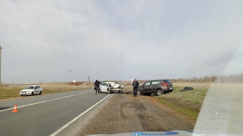 Инспекторами ГИБДД проводится проверка по факту ДТП в Оренбургском районе